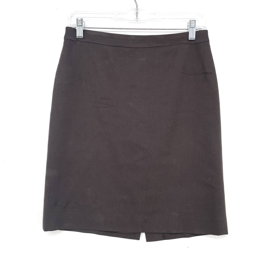 J Crew Womens Brown Wool Blend Comfort Short Straight & Pencil Skirt Size 4